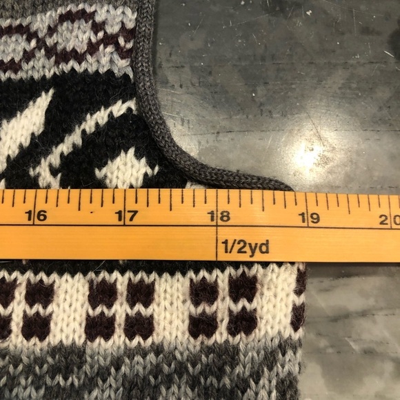 Vintage Snowflake Nordic Style Angora Wool Blend Button Knit Vest Waistcoat M - Picture 8 of 11